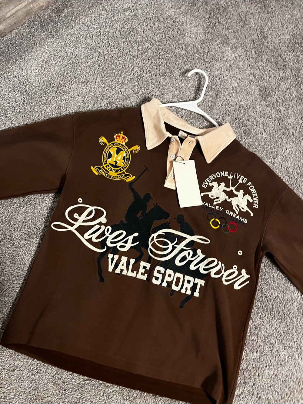 Forever Vale Sport Men's Brown Polo Shirt with Contrast Collar